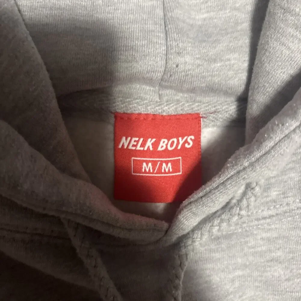 Nelk Boys Full Send Leaf Hoodie Canada Size Medium Light Gray Rare